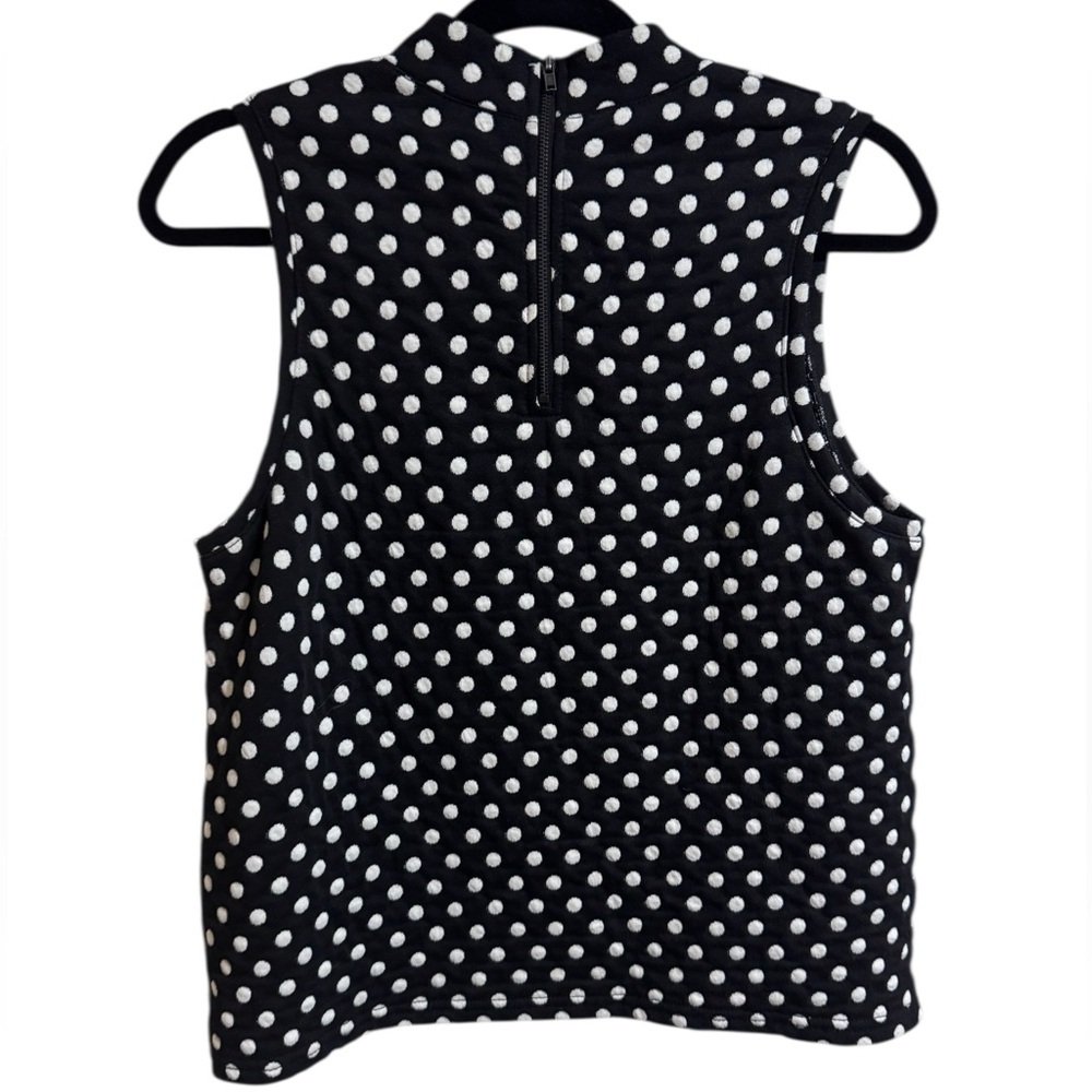 Maeve Anthropologie Polka Dot Sleeveless Mock Neck Top Size Medium - Picture 2 of 7